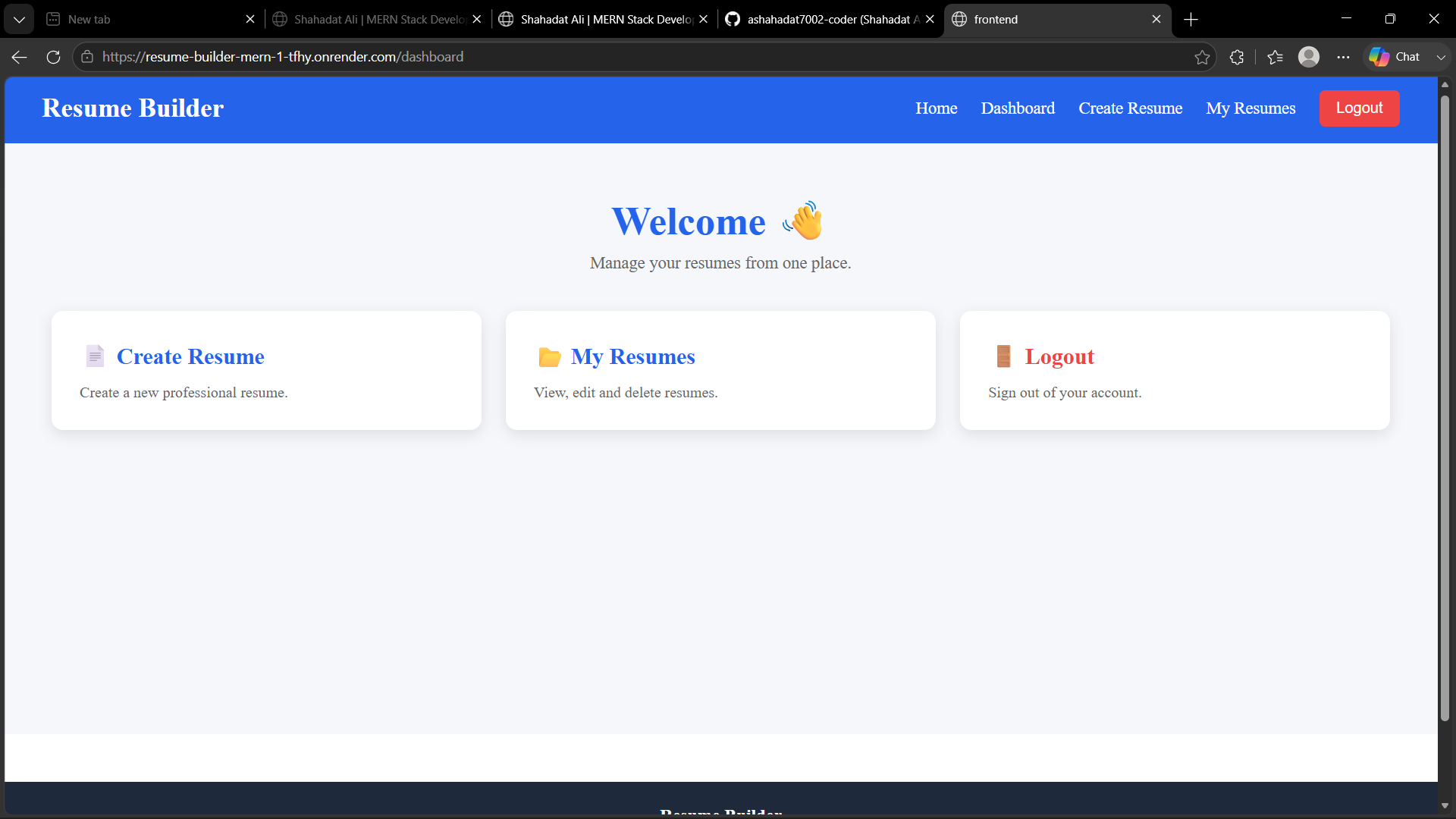 Resume Builder application preview